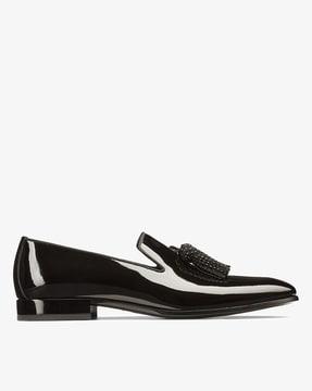 foxley patent slip-on shoes