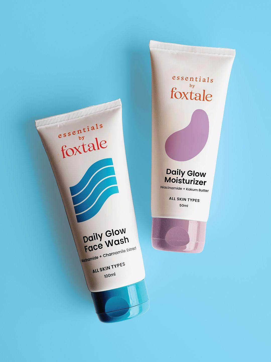 foxtale essentials combo everyday glow duo - gel facewash 100 ml & daily moisturizer 50 ml