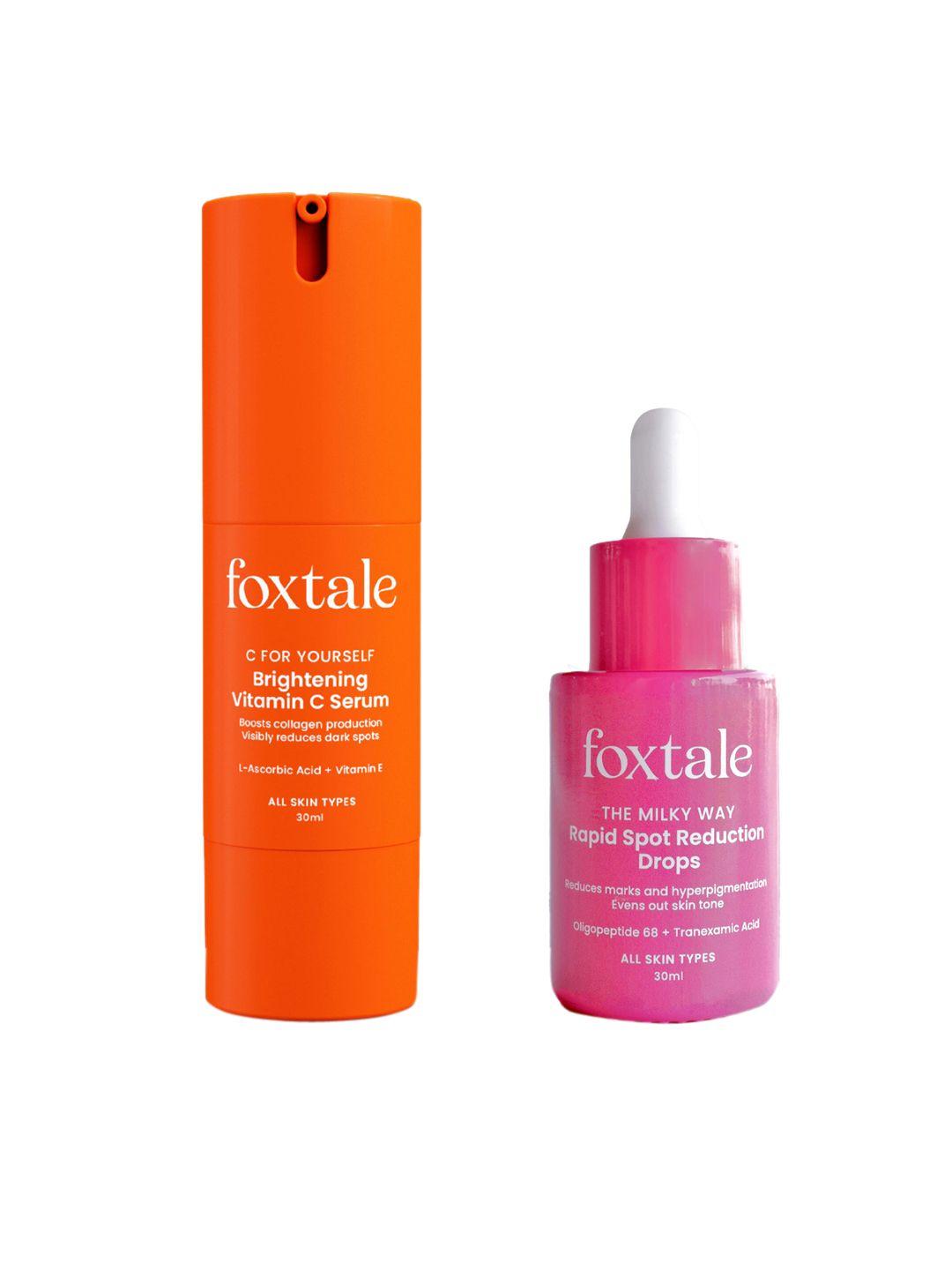 foxtale set of rapid spot reduction drops & vitamin c face serum - 30 ml each