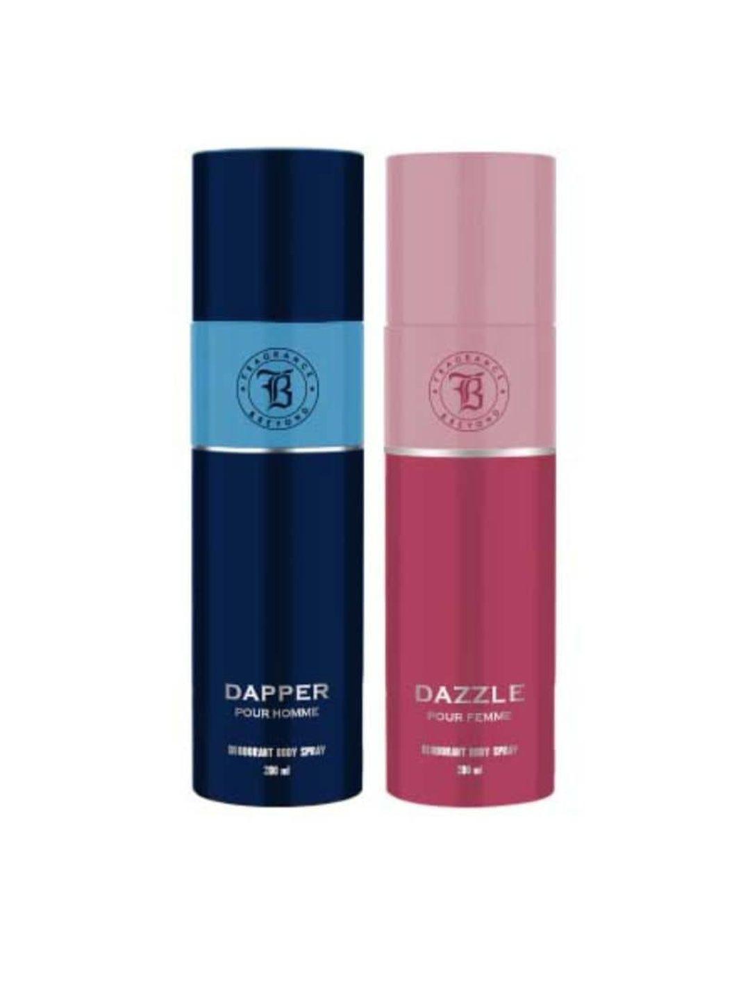 fragrance & beyond set of men dapper & women dazzle deodorant body sprays - 200 ml each