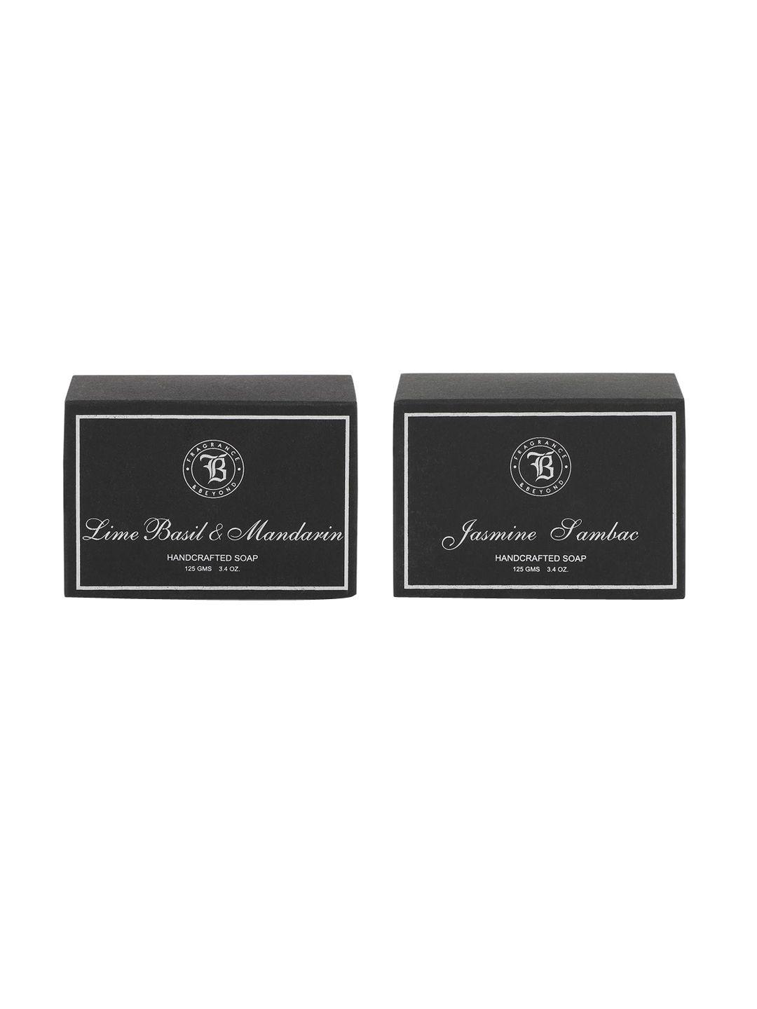 fragrance & beyond set of 2 lime basil & mandarin soaps - 125g each