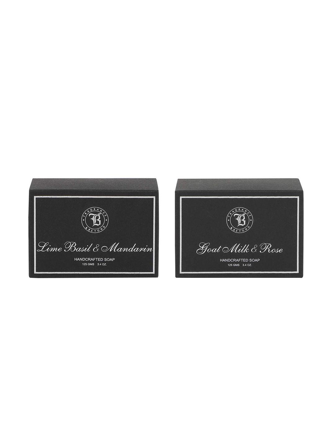 fragrance & beyond set of 2 natural soaps - goat milk & lime basil - 125g each