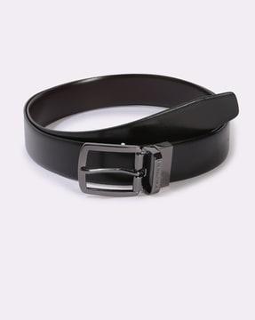 frame style logo buckle reversible belt