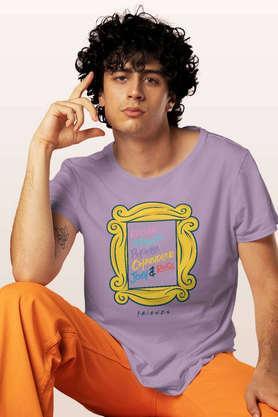 framed in friendship round neck mens t-shirt - lavender