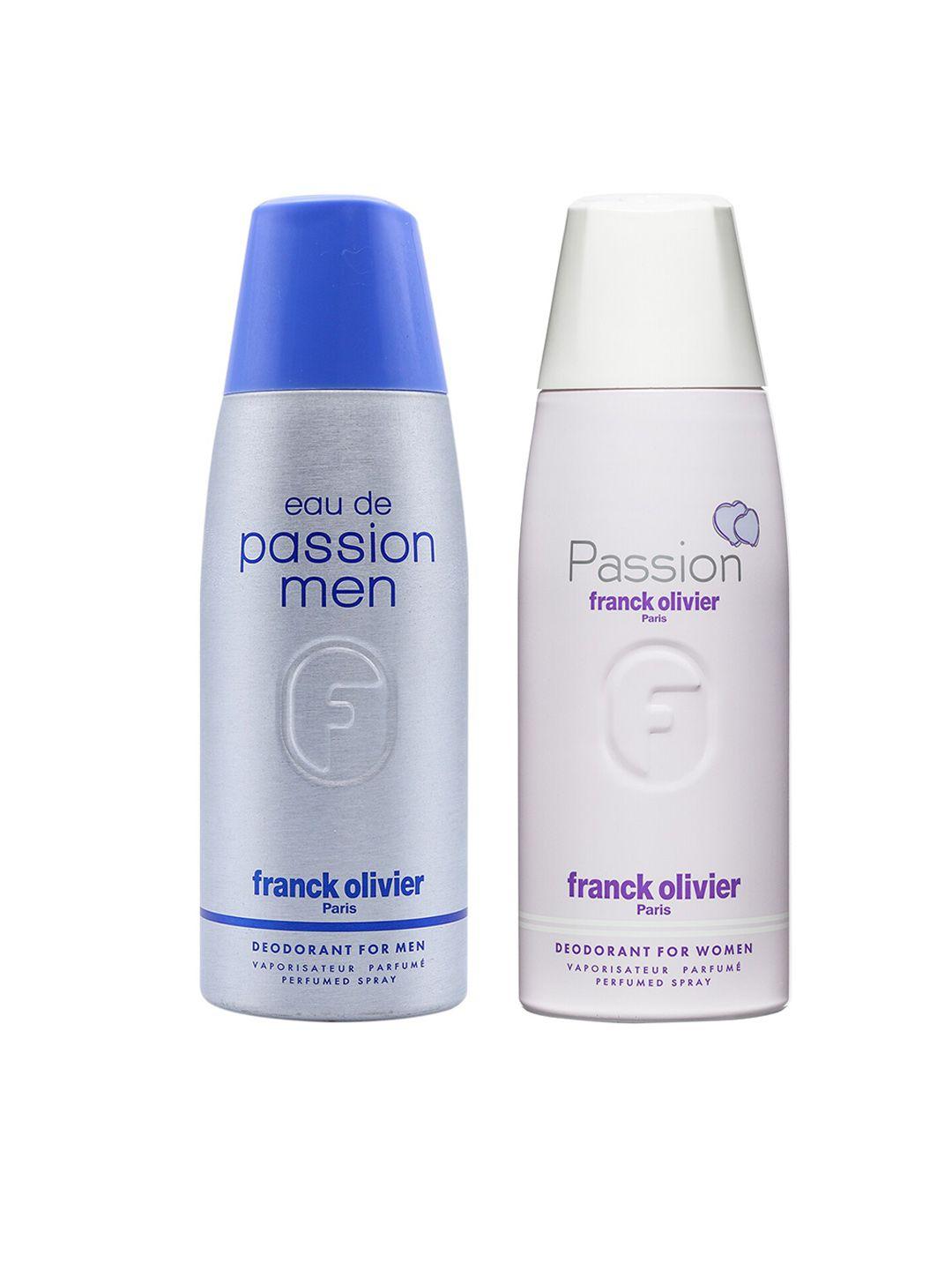 franck olivier set of 2 deodorants - eau de passion for men & passion for women 250ml each