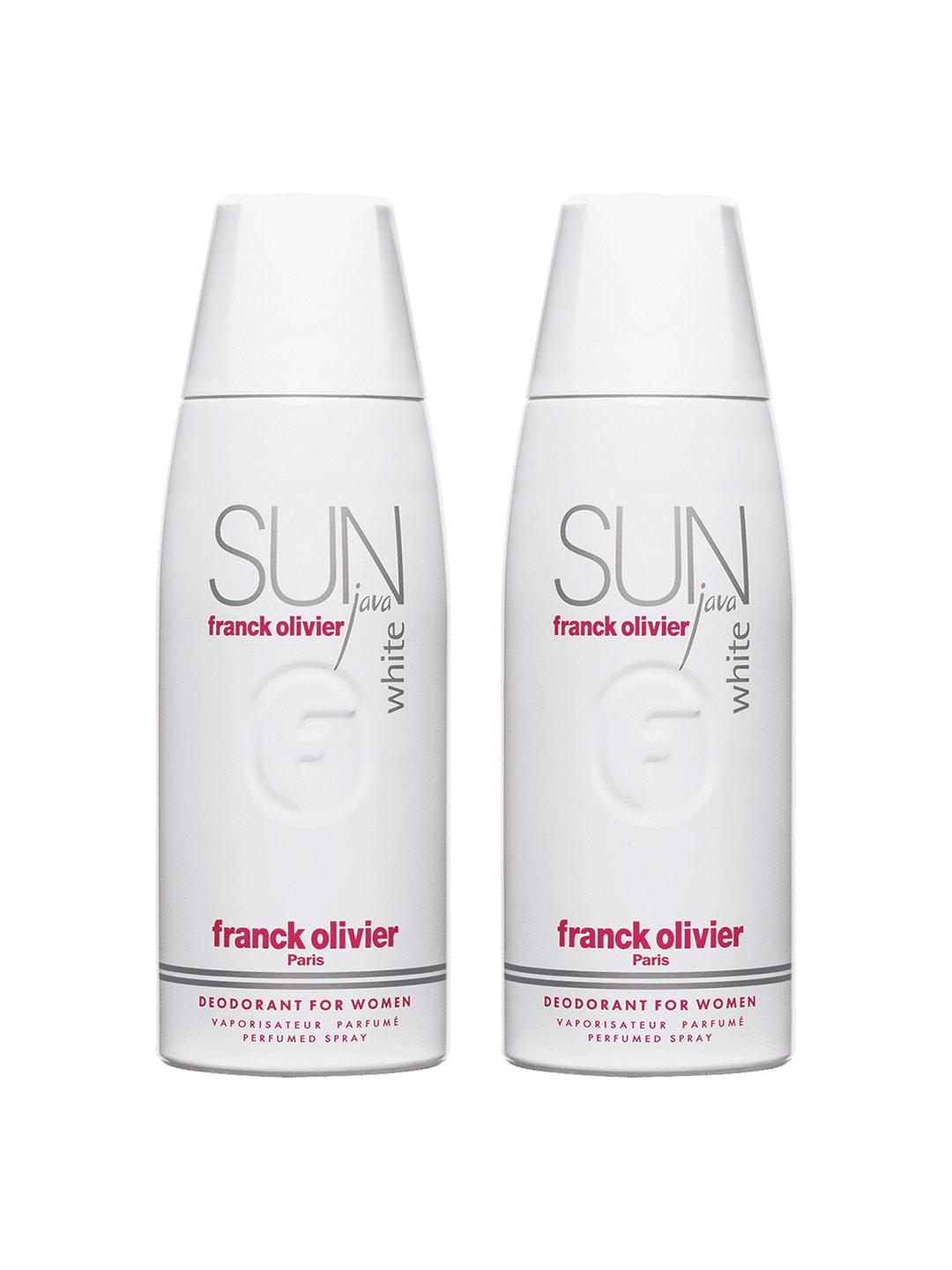 franck olivier women set of 2 sun java white odour control deodorant spray - 250 ml each
