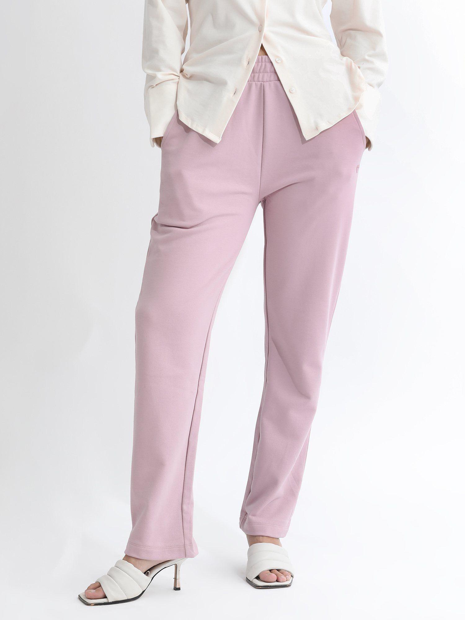 frank dusky pink solid trouser