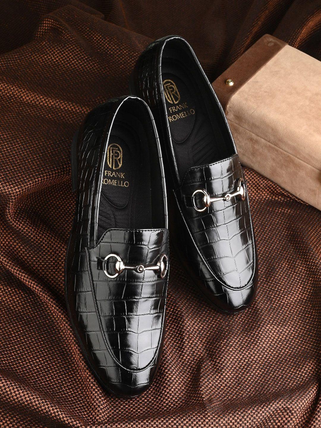 frankromello men textured formal loafers