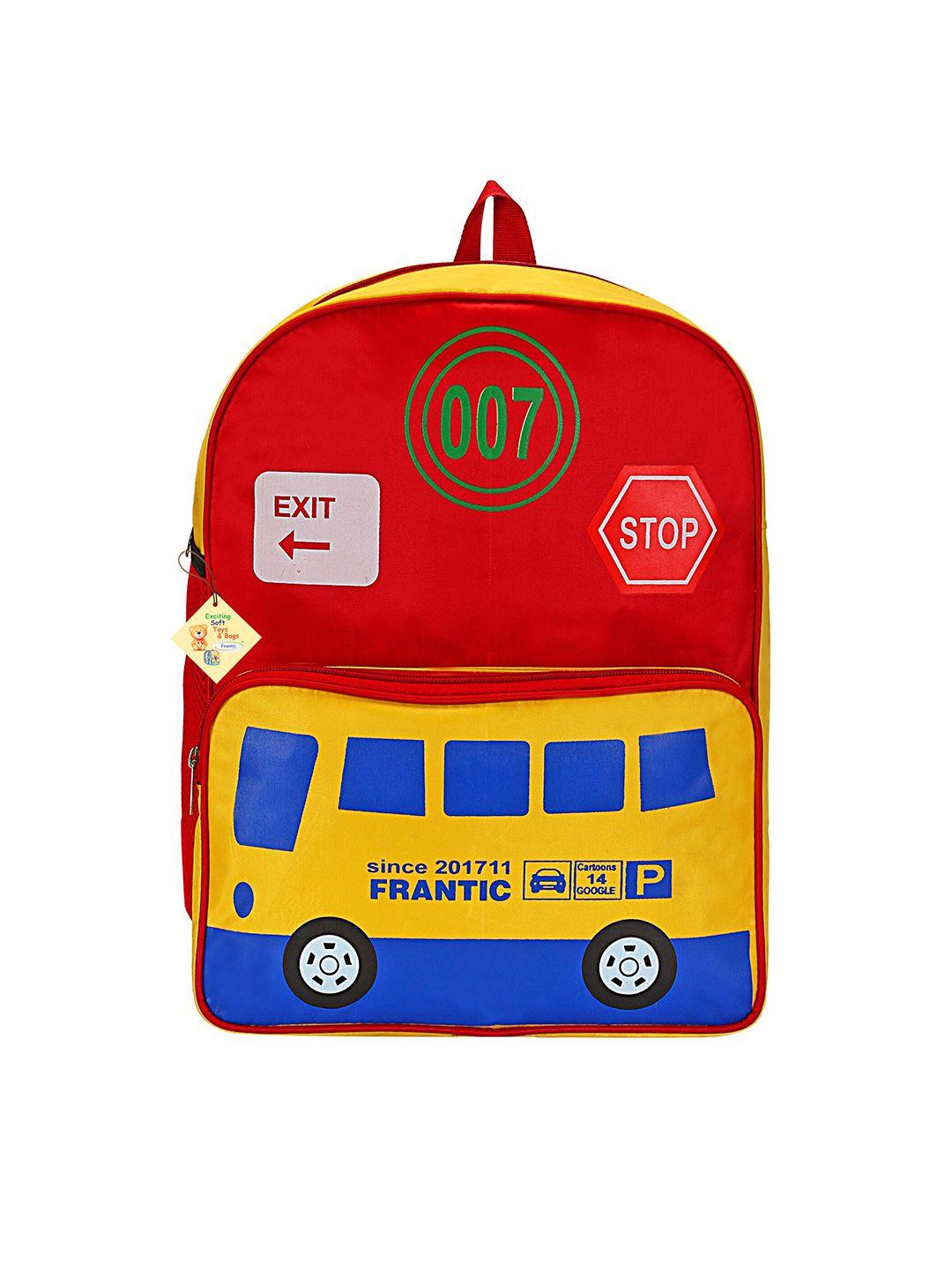 frantic kids yellow & red graphic padded backpack