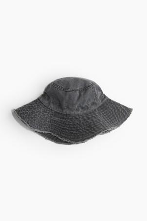 frayed-edge cotton bucket hat
