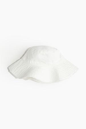 frayed-edge cotton bucket hat