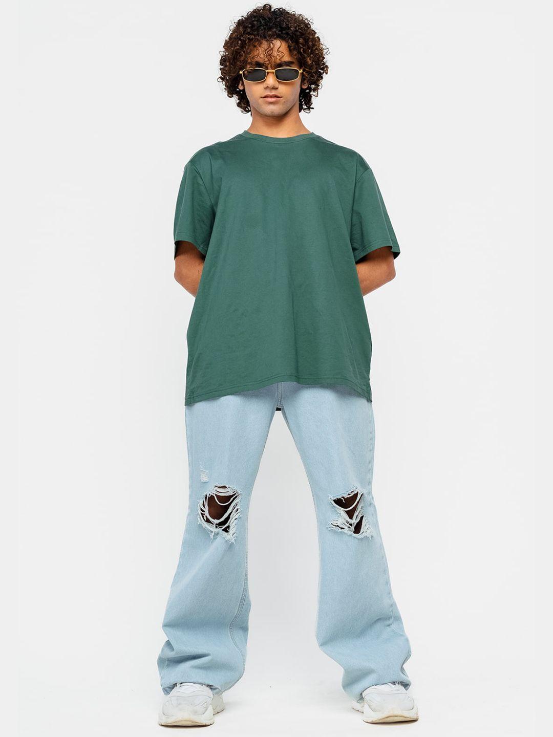 freakins men cotton wide leg high-rise jeans