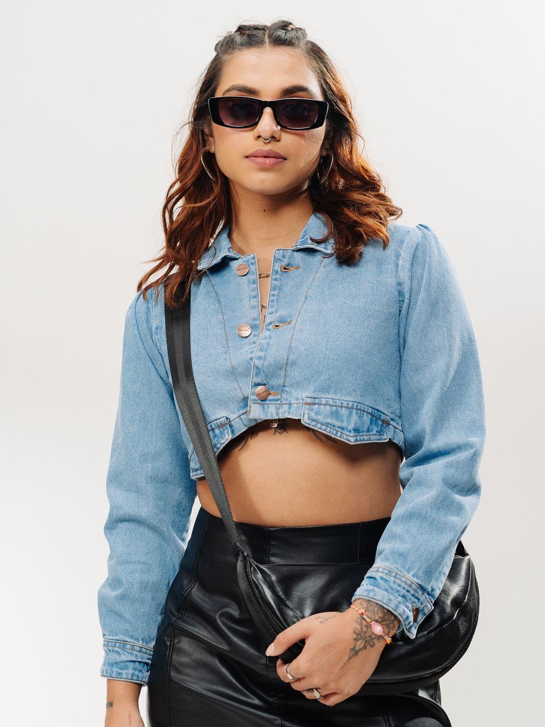 freakins pure cotton shirt style crop top
