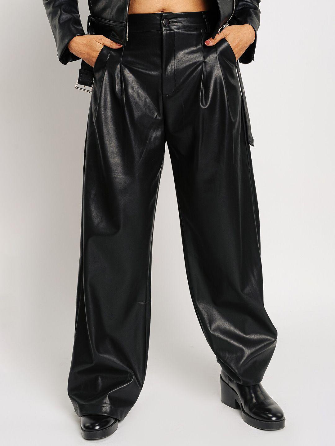 freakins women relaxed loose fit high-rise parallel trousers