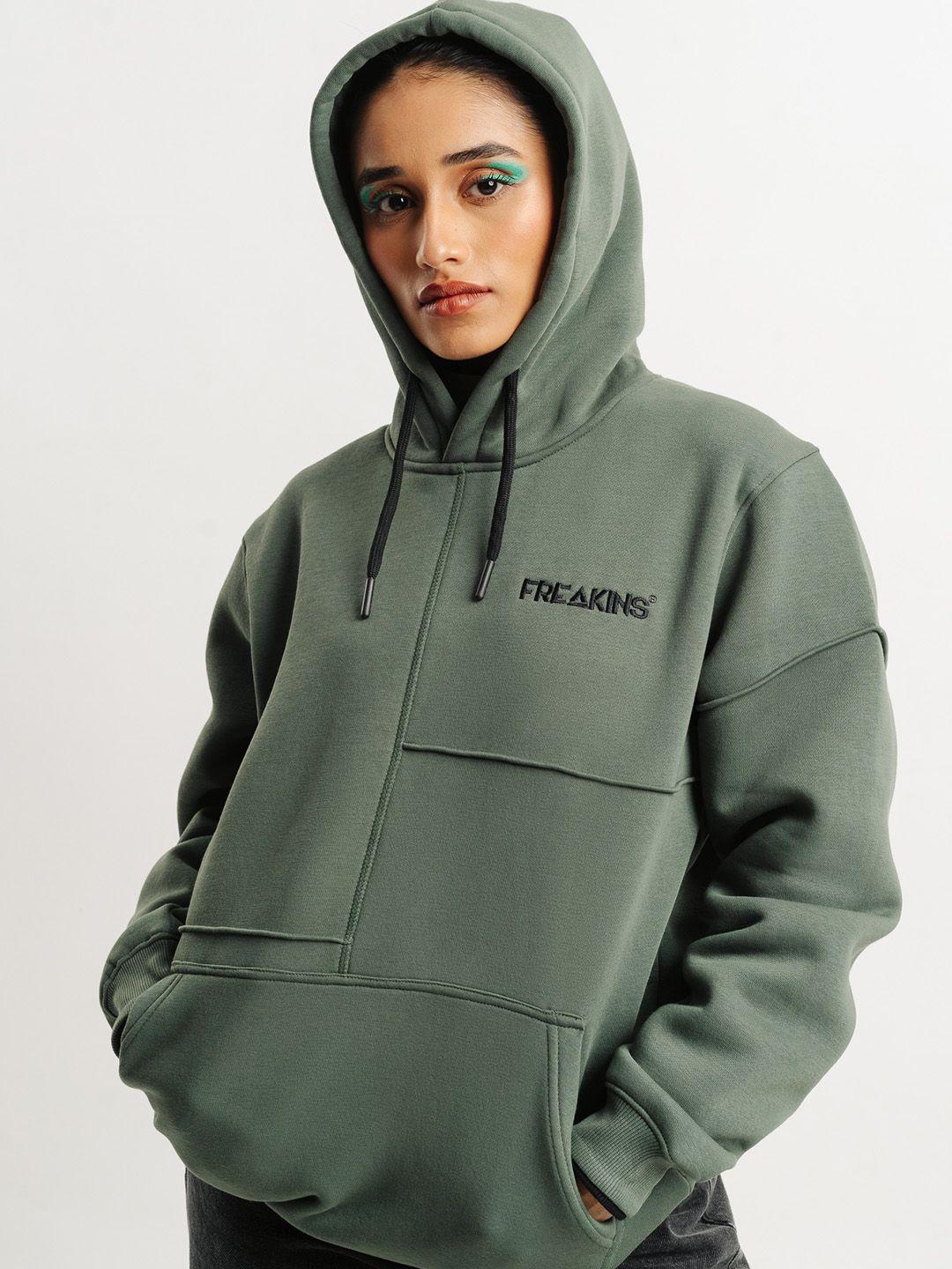 freakins cotton pistachio cut & sew hoodie sweatshirt