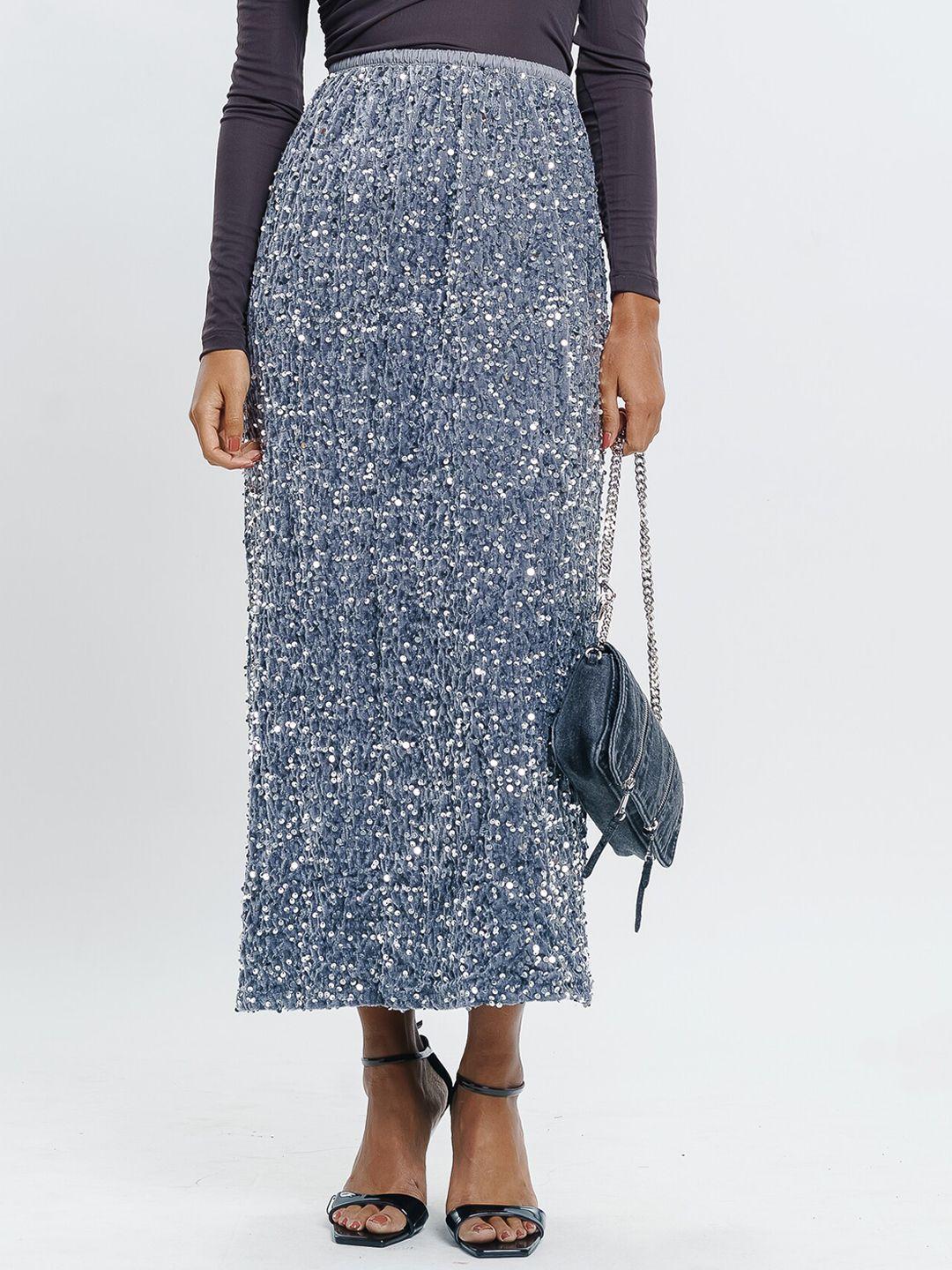 freakins embellished pure cotton straight maxi skirts