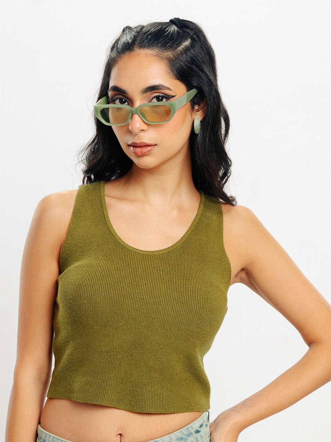 freakins one shoulder cotton crop top