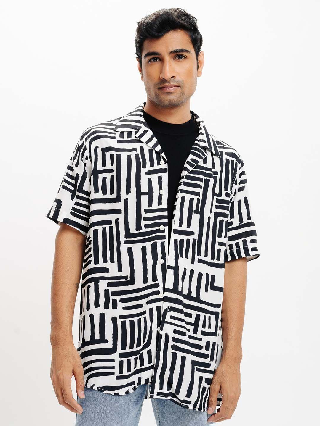 freakins opaque striped casual shirt