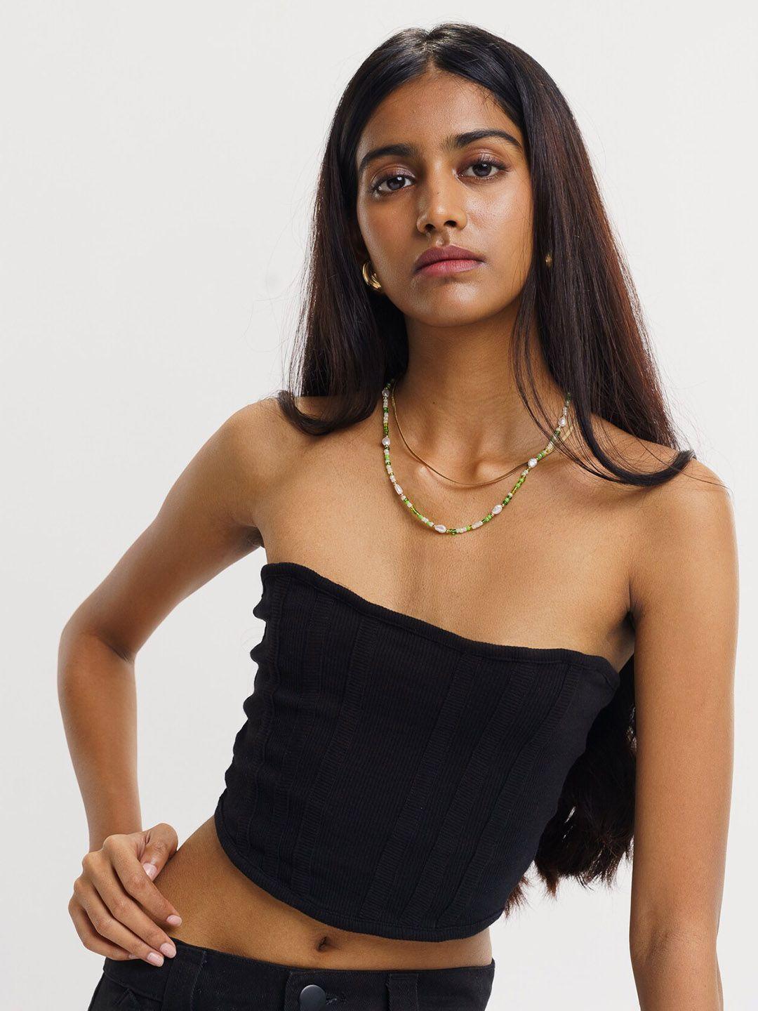 freakins strapless ribbed tube crop top