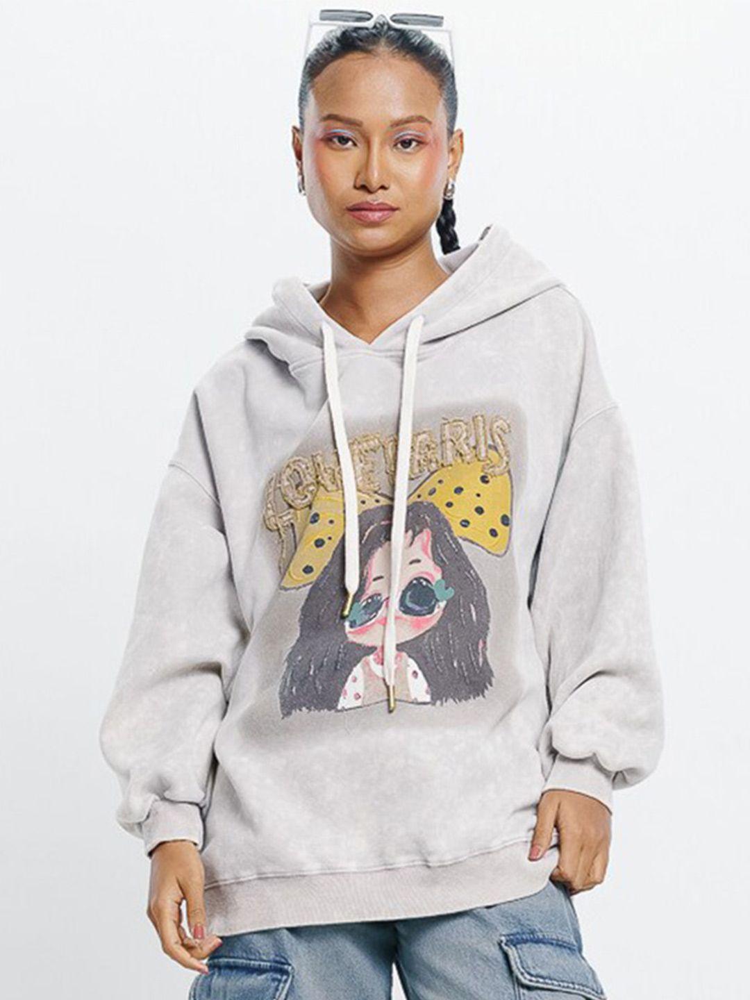 freakins women printed hooded sweatshirt