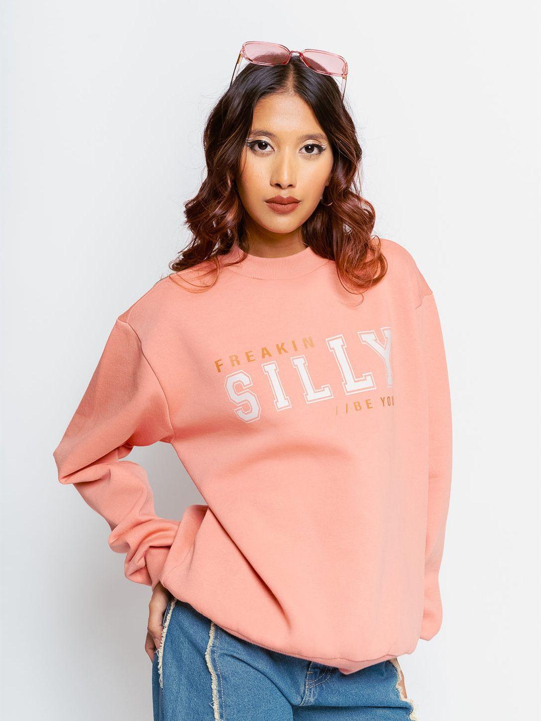 freakins women typography printed pullover sweatshirt