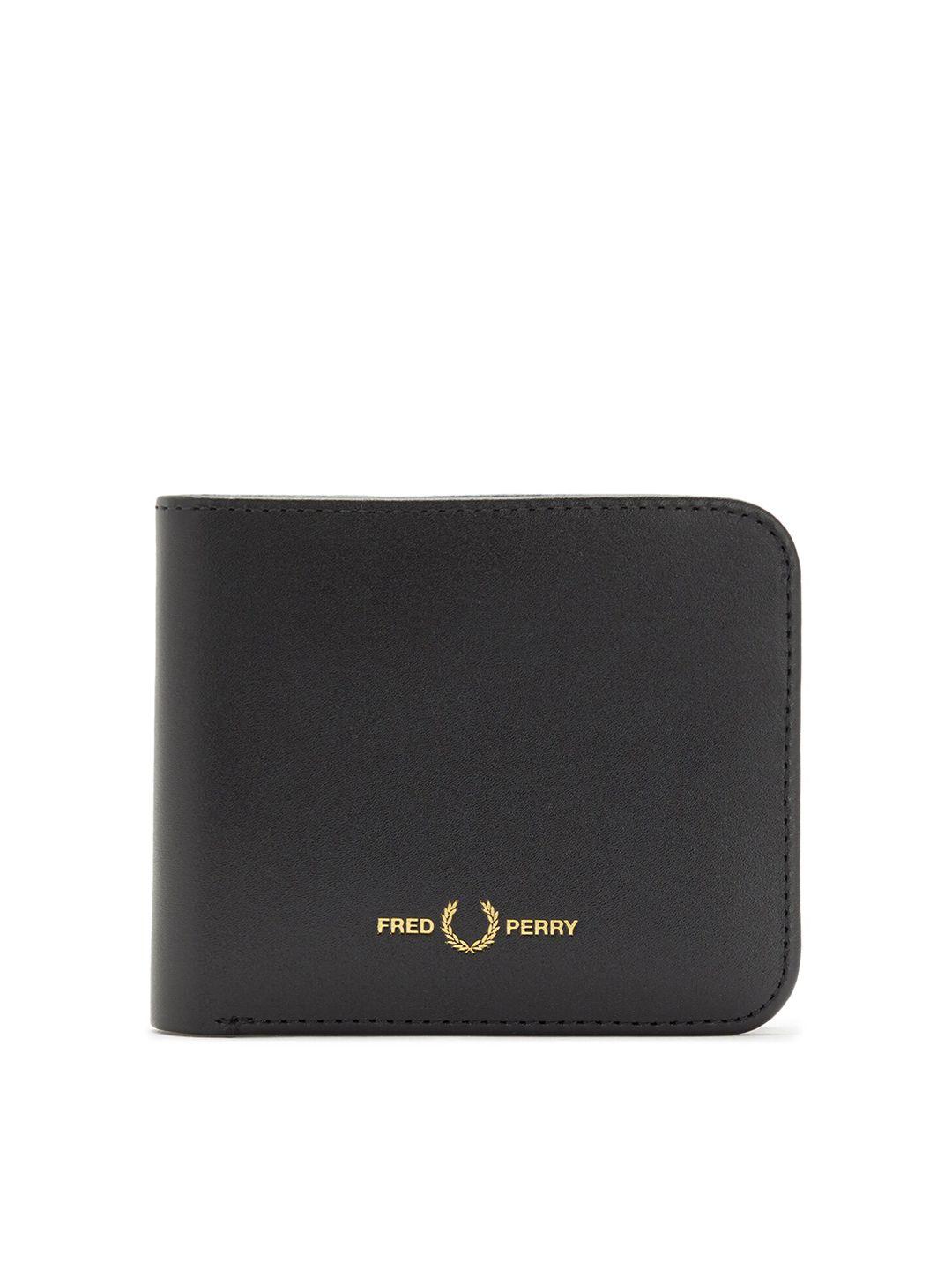 fred perry leather two fold wallet