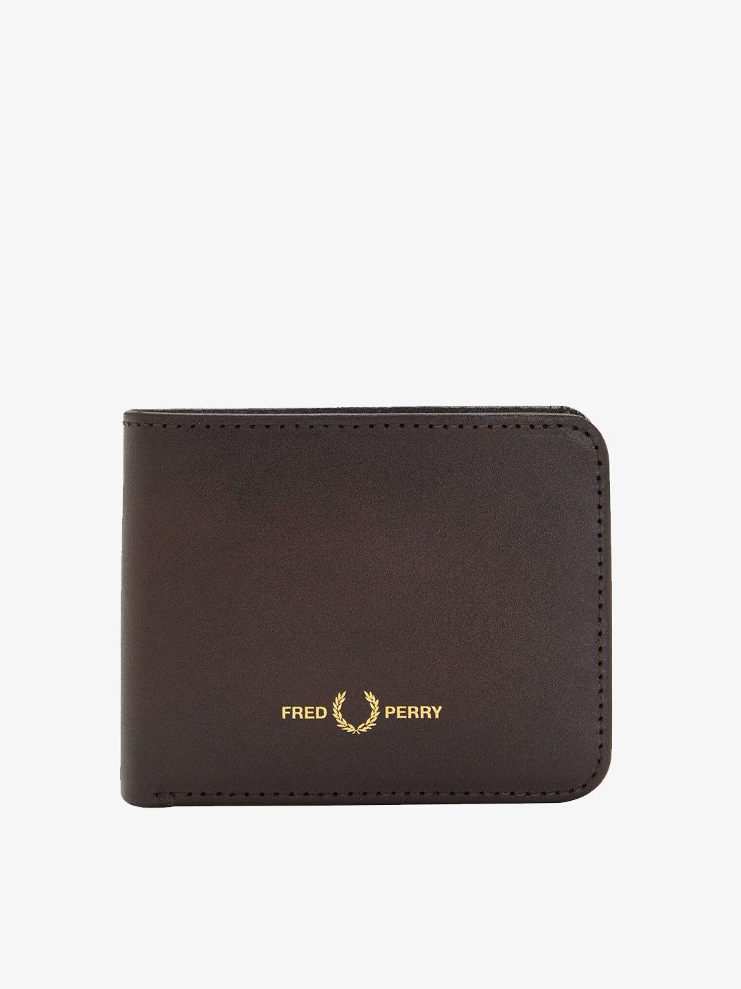 fred perry men leather two fold wallet