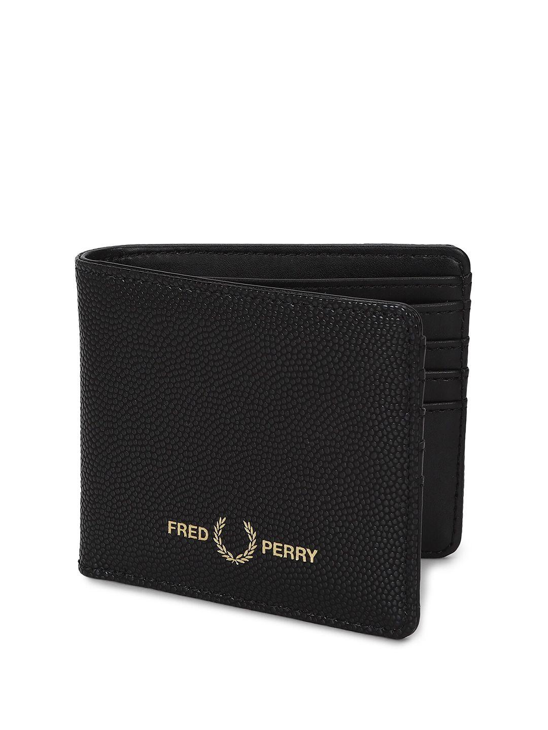 fred perry men textured two fold wallet