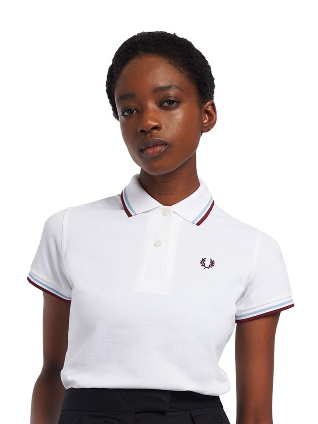 fred perry pure cotton polo collar boxy t-shirt