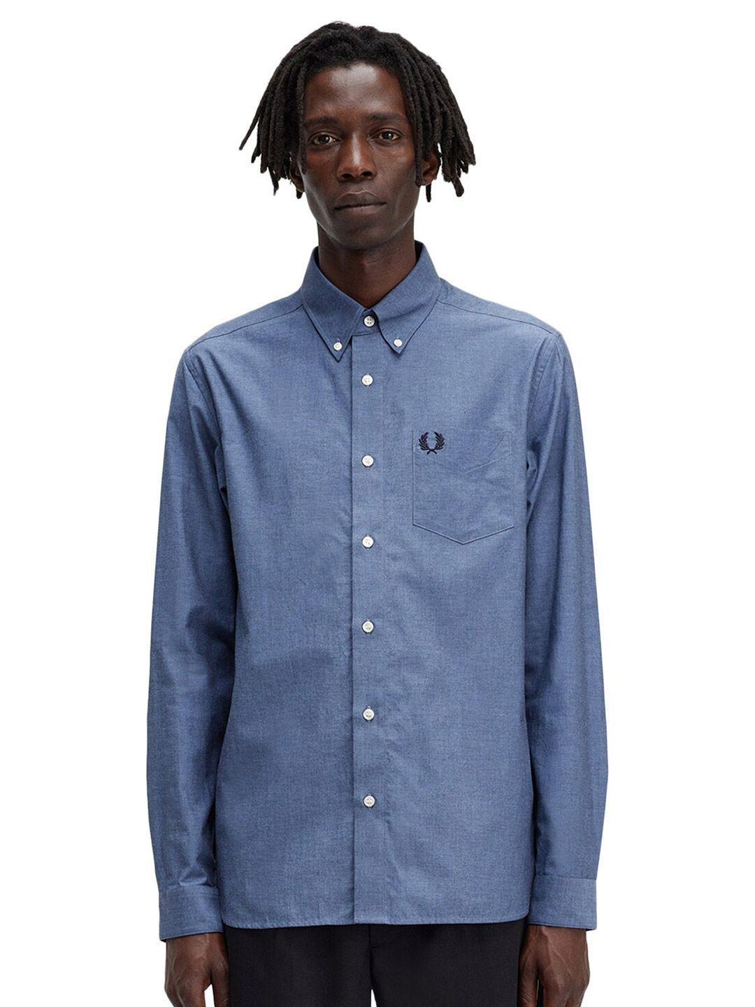 fred perry button-down collar pure cotton casual shirt