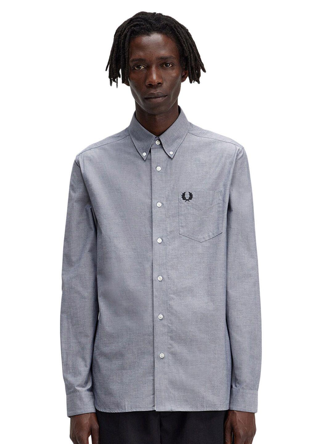 fred perry button-down collar pure cotton casual shirt