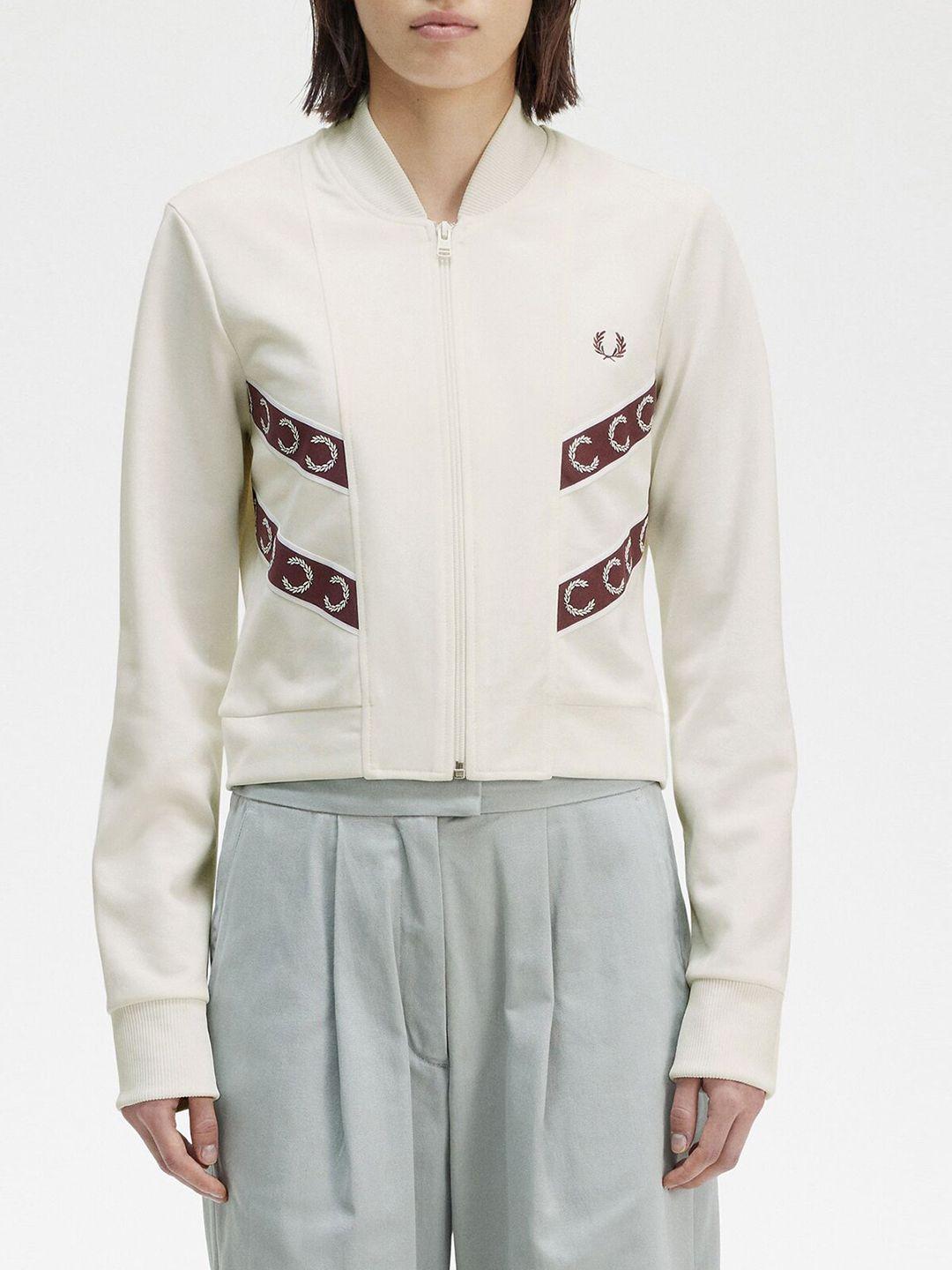 fred perry contrast tape detailed bomber jacket