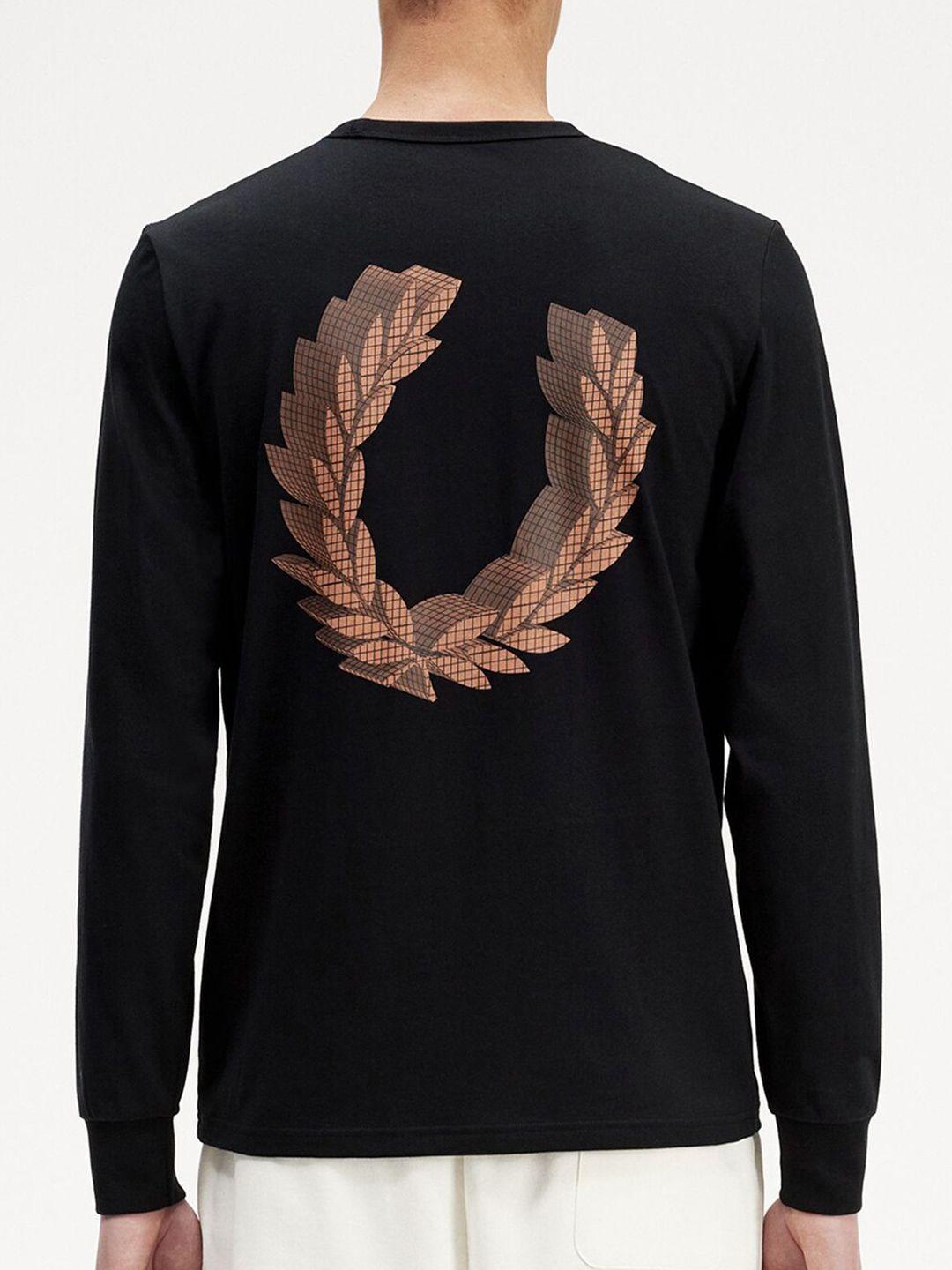 fred perry graphic printed long sleeves cotton t-shirt