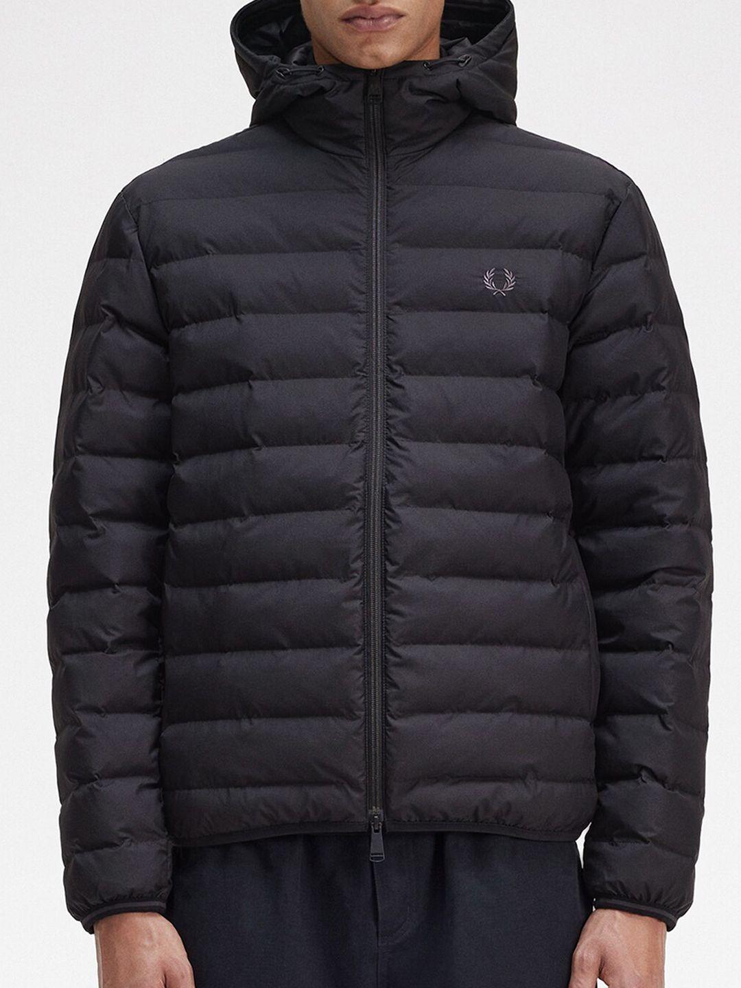 fred perry hooded puffer jacket