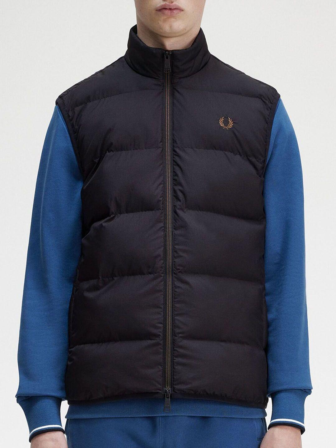fred perry mock collar open front jacket