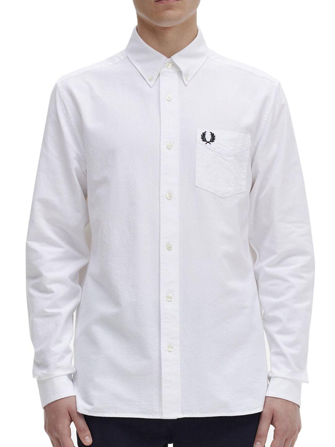 fred perry regular fit shirt collar opaque cotton casual shirt