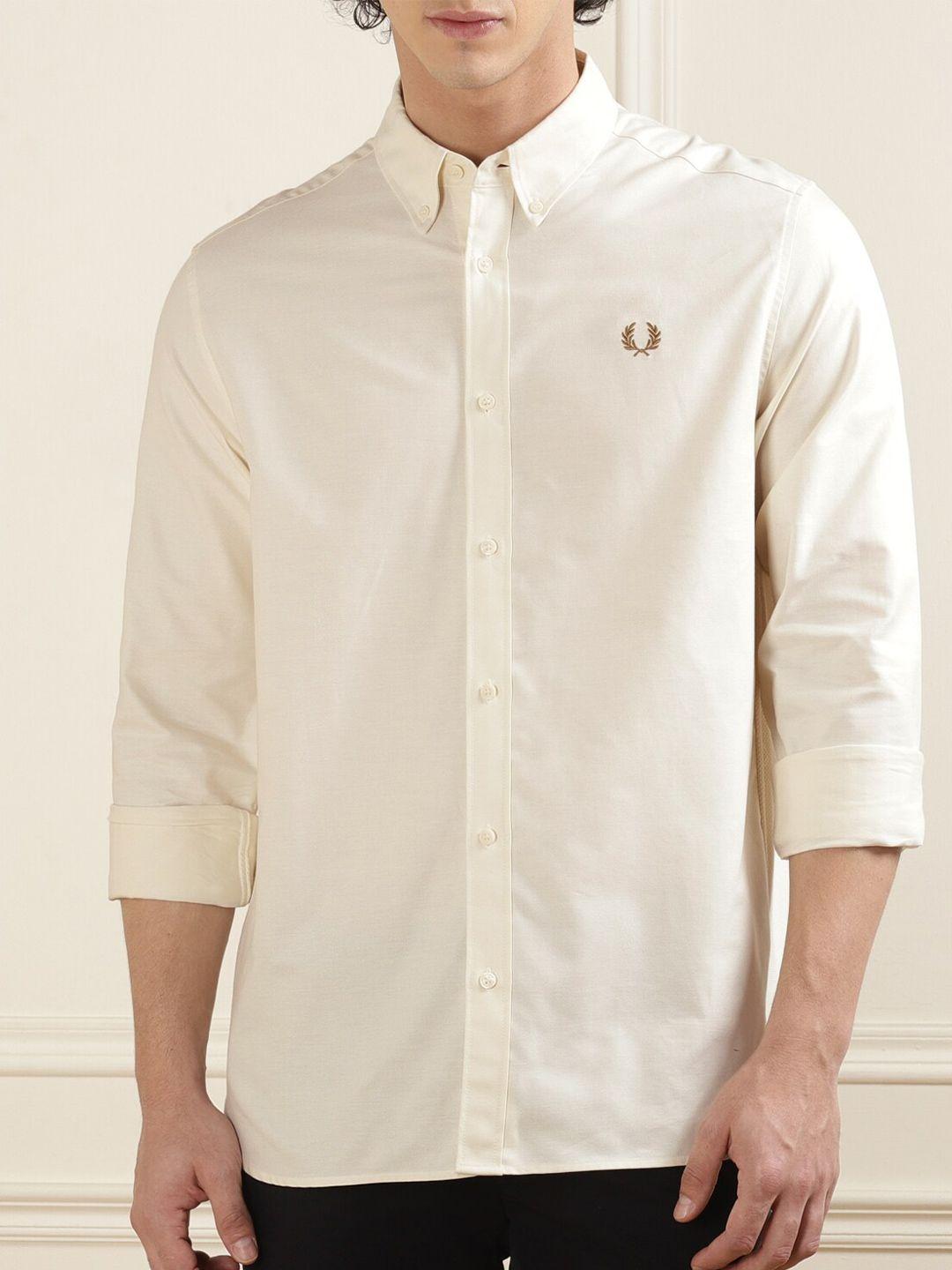 fred perry slim fit button-down collar oxford pure cotton casual shirt