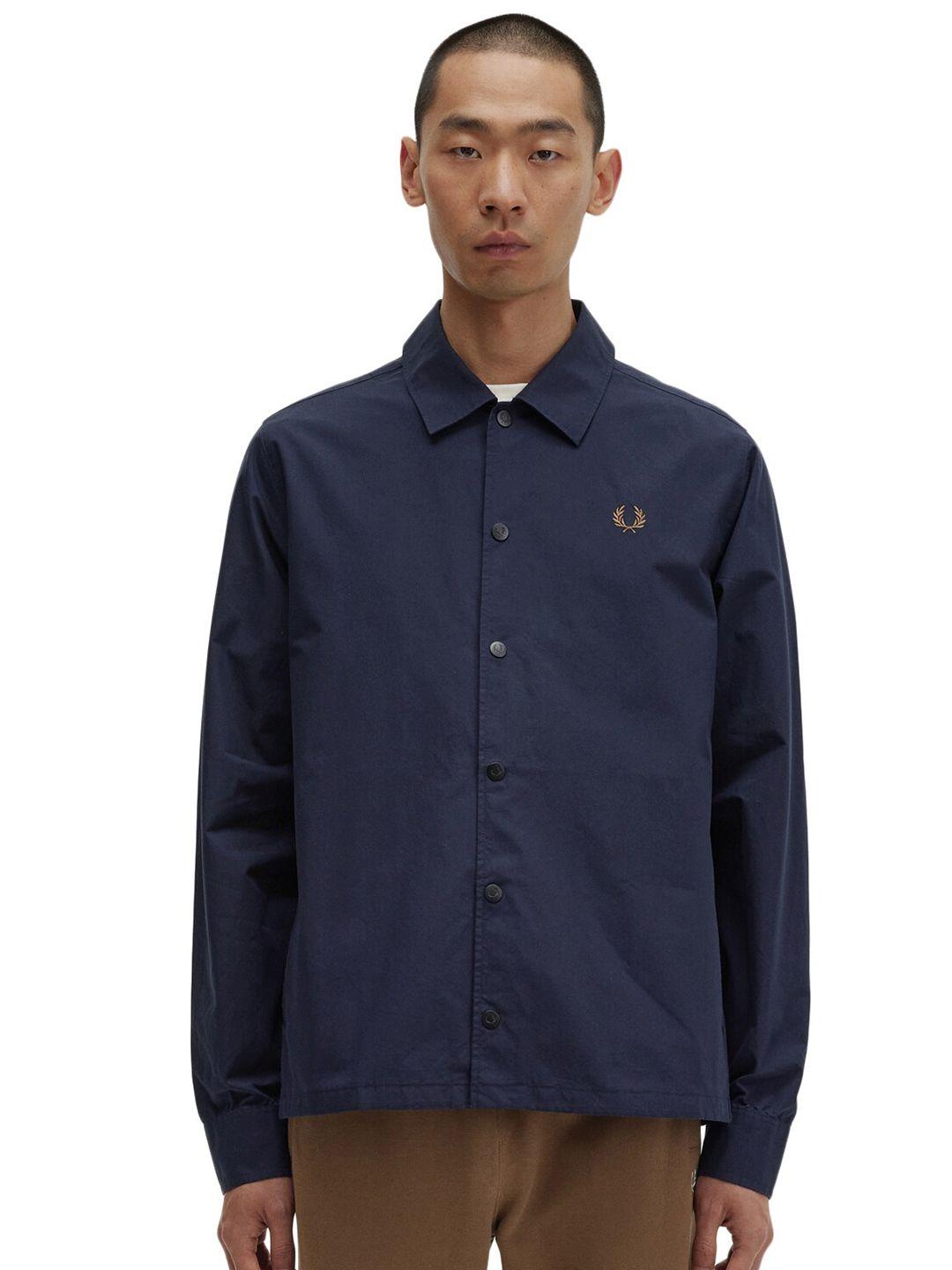 fred perry spread collar long sleeves pure cotton casual shirt