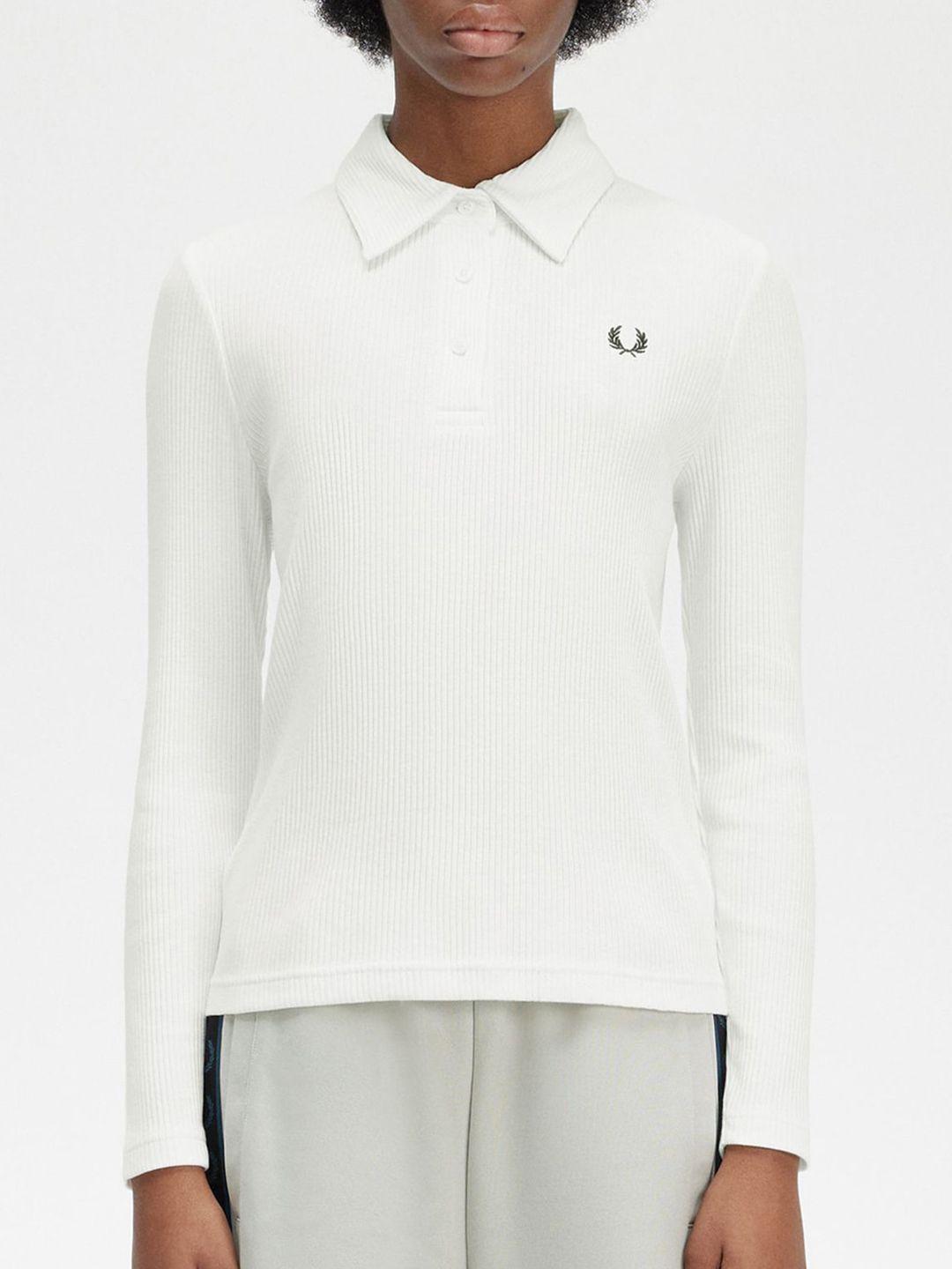 fred perry striped polo collar cotton slim fit t-shirt