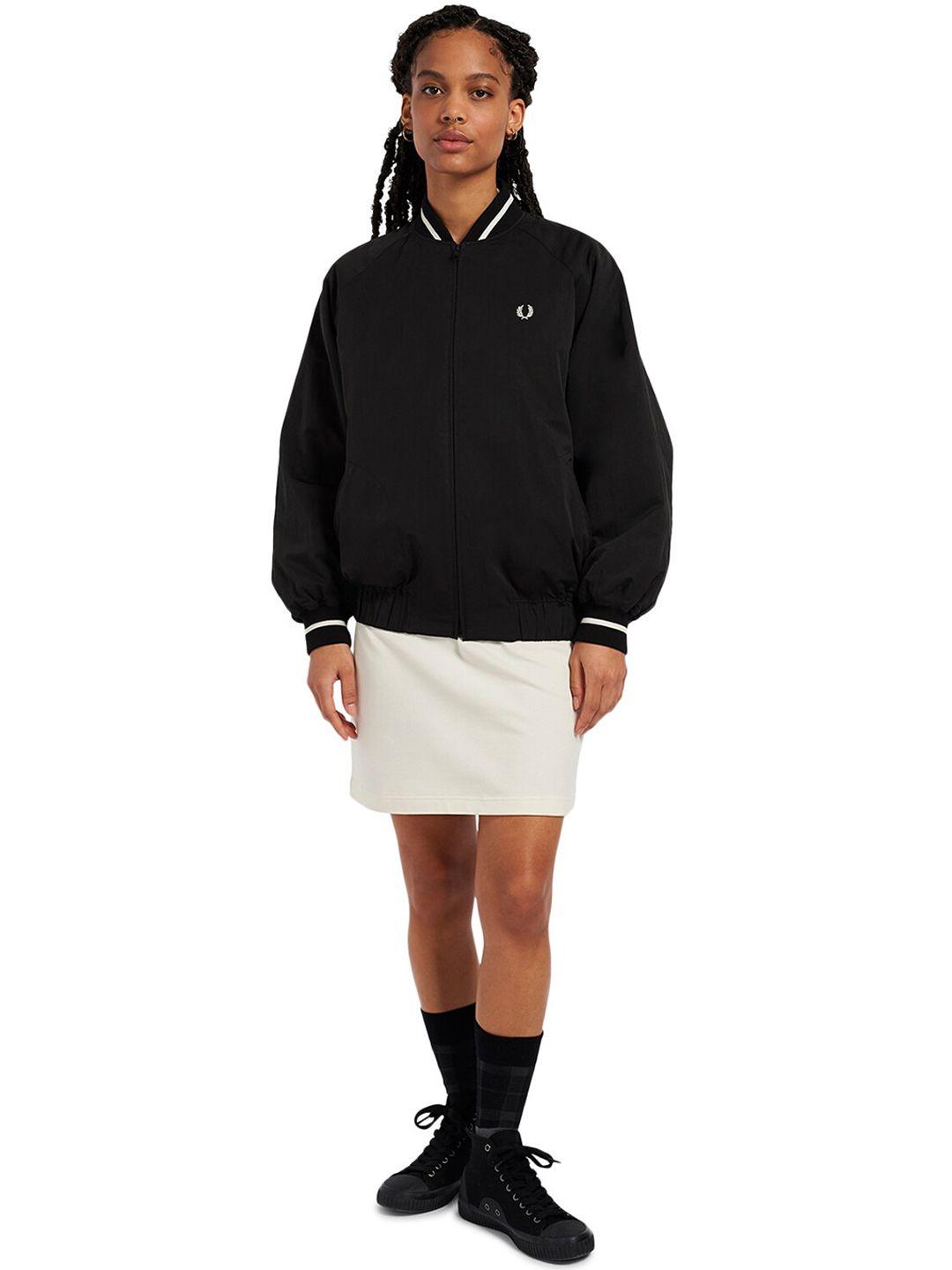 fred perry women black solid bomber jacket