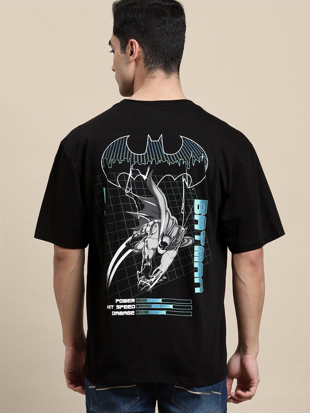 free authority batman printed drop-shoulder sleeves cotton loose t-shirt