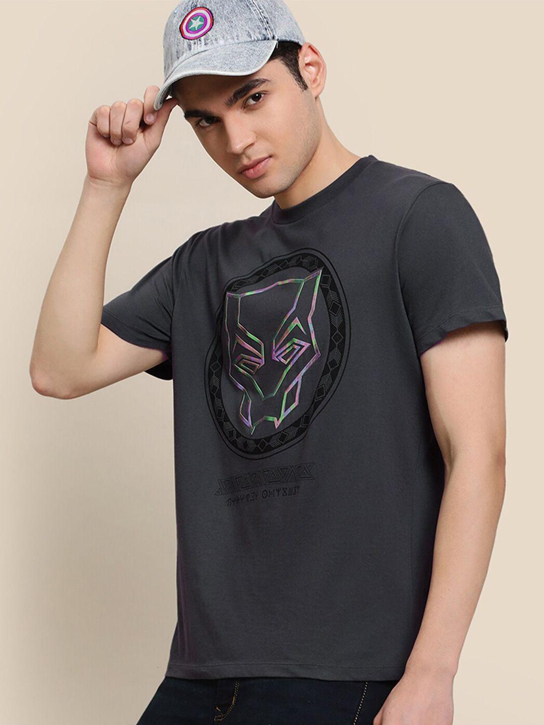 free authority black panther printed pure cotton t-shirt