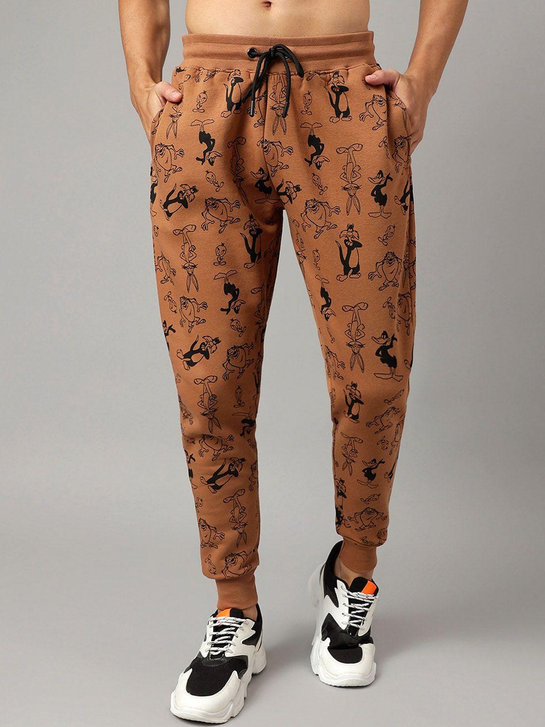 free authority looney tunes printed cotton joggers
