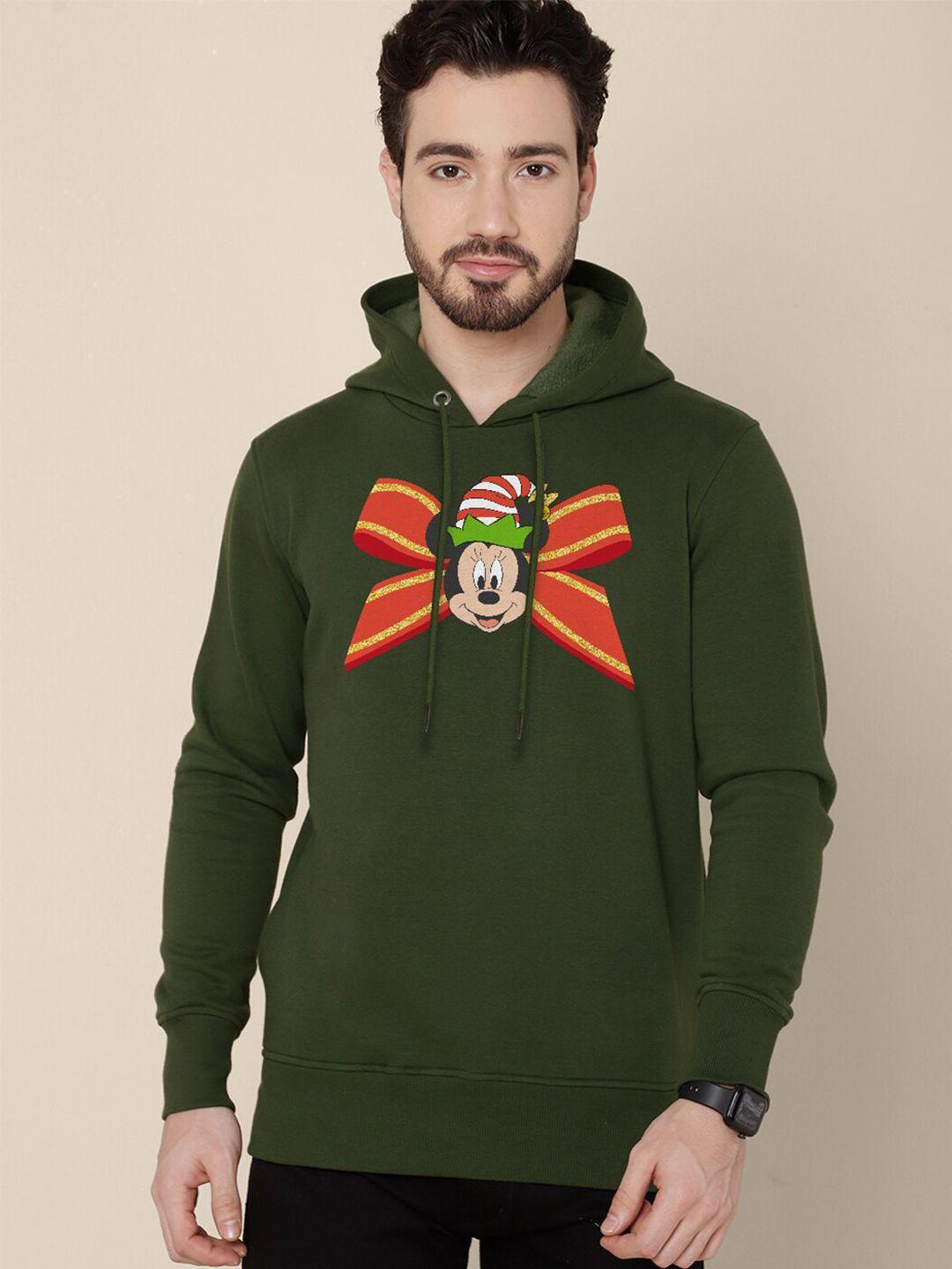 free authority men minnie mouse printed cotton hooded sweatshirt