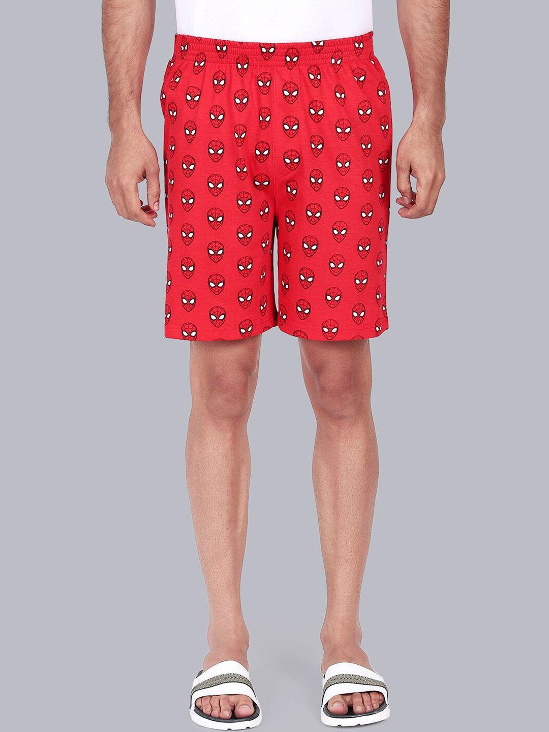 free authority men red & black spiderman featured shorts 8905030275225a