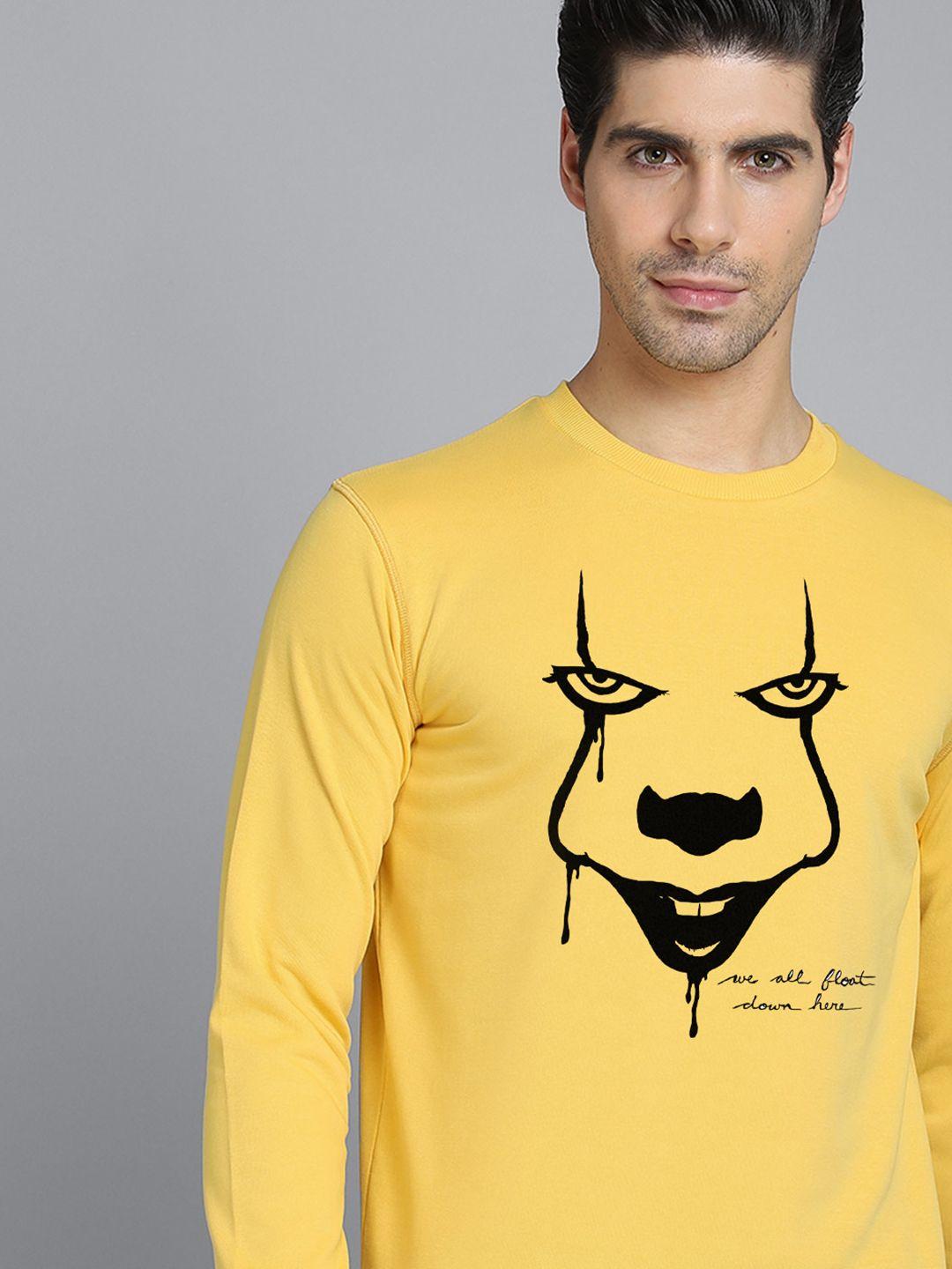 free authority men yellow & black printed sweatshirt