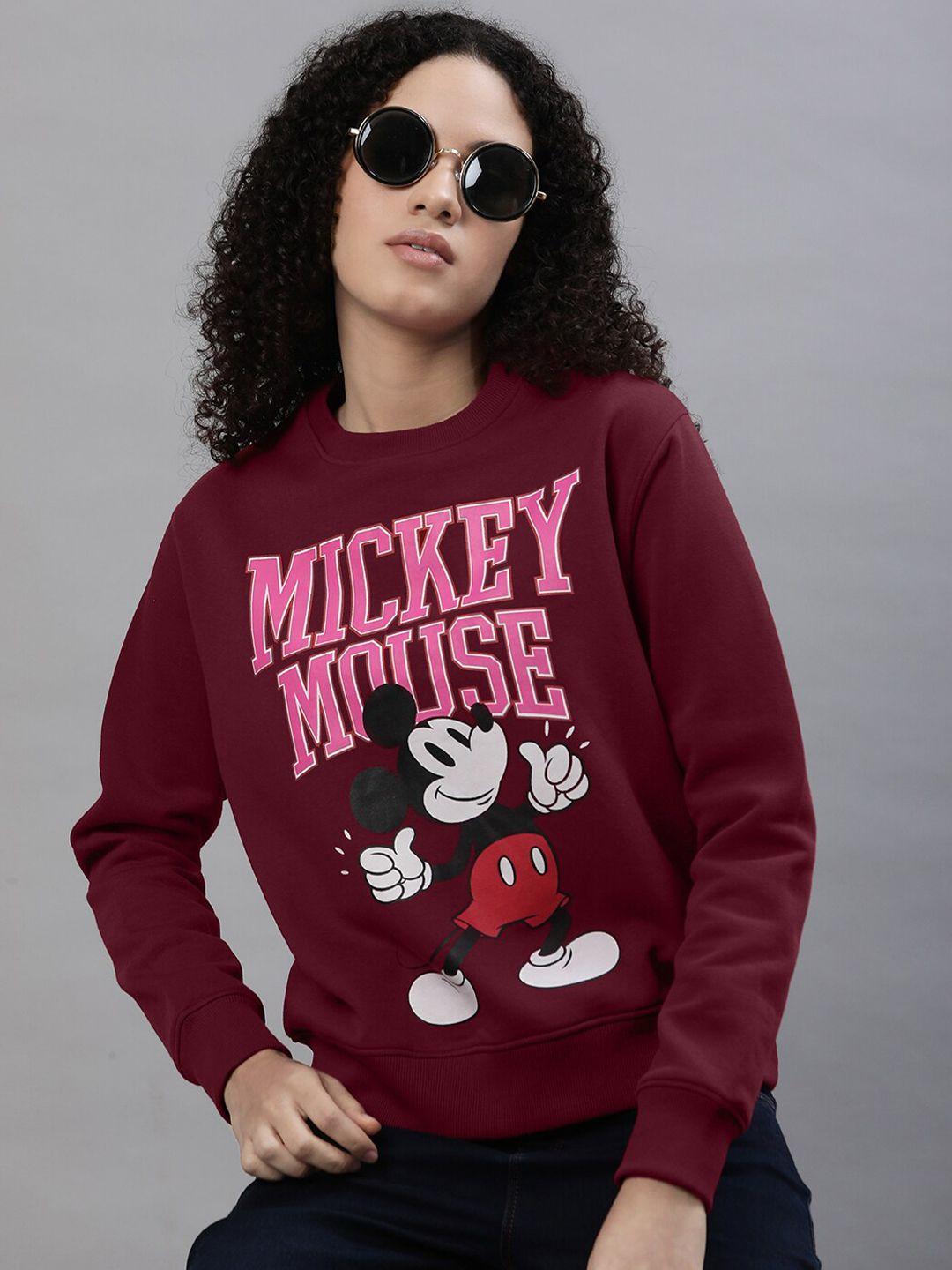 free authority mickey mouse printed cotton sweatshirt