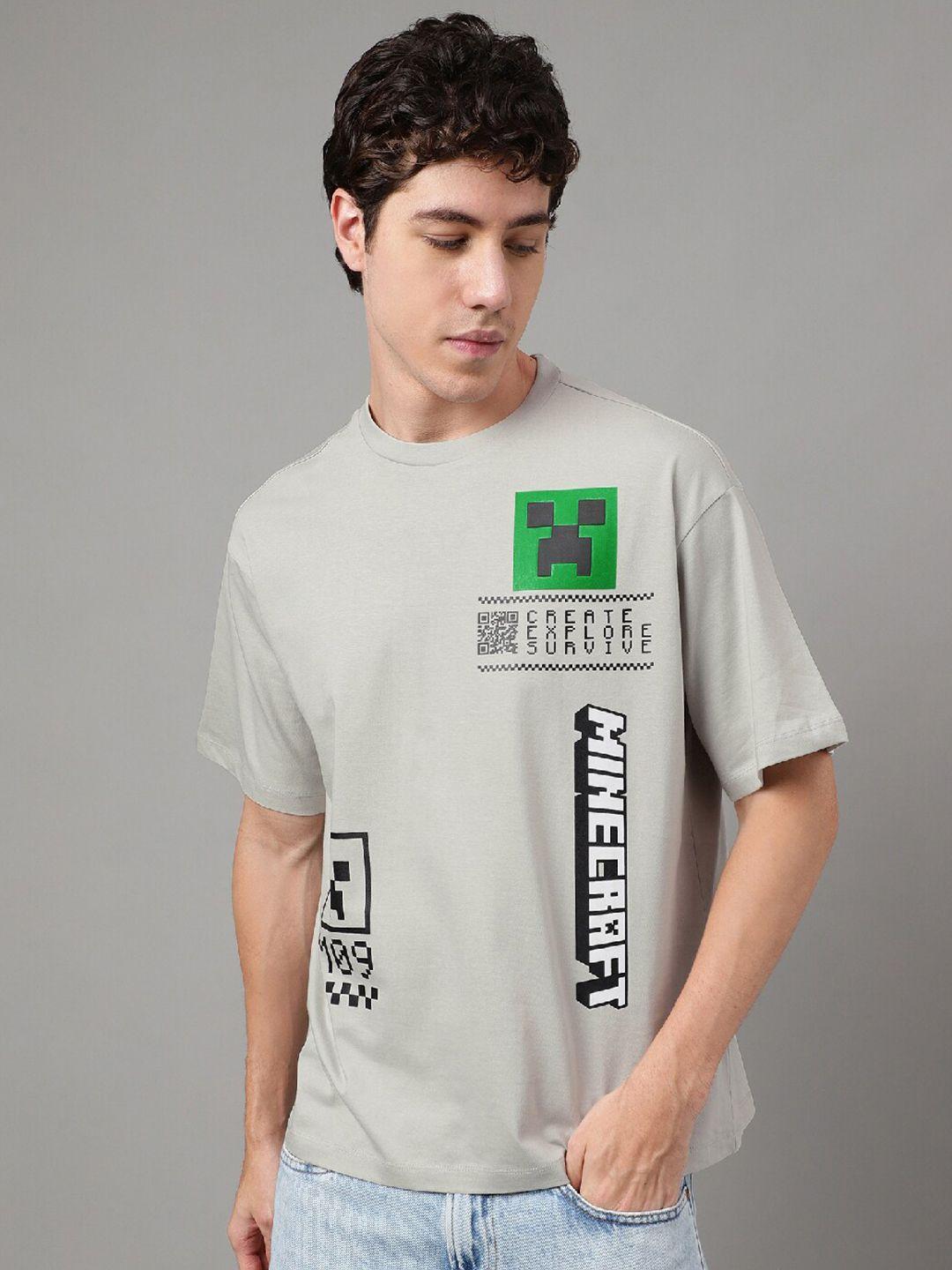 free authority minecraft printed round neck loose fit t-shirt