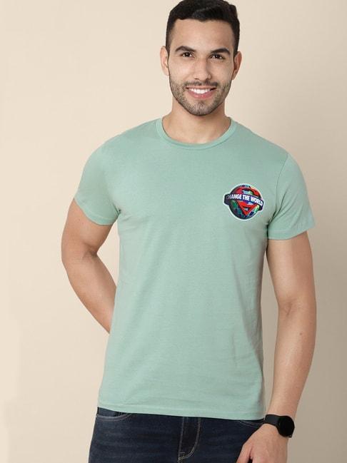 free authority printed superman green t-shirt for men