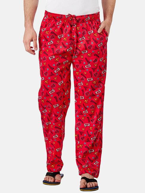 free authority red printed cotton superman pyjamas